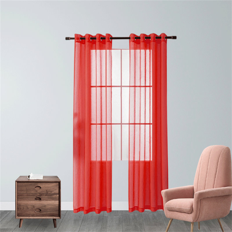 Ebern Designs PaigeLouise Polyester Sheer Curtain Pair Wayfair